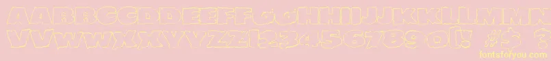 JMH EERIE OUT Font – Yellow Fonts on Pink Background