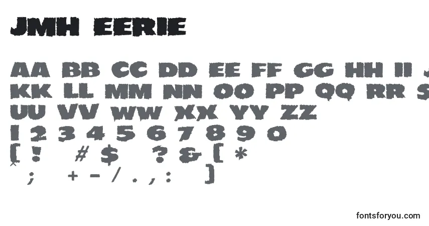 Czcionka JMH EERIE – alfabet, cyfry, specjalne znaki