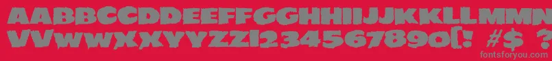 JMH EERIE Font – Gray Fonts on Red Background