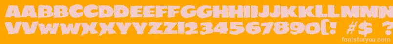 JMH EERIE-Schriftart – Rosa Schriften auf orangefarbenem Hintergrund