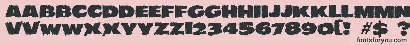 JMH EERIE-Schriftart – Schwarze Schriften auf rosa Hintergrund
