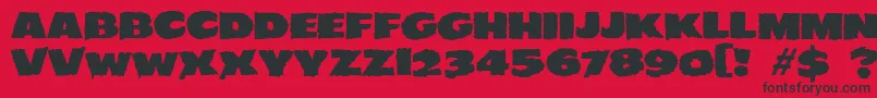 JMH EERIE Font – Black Fonts on Red Background
