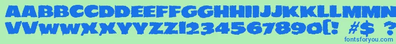 More about JMH EERIE Font JMH EERIE Font – Blue Fonts on Green Background