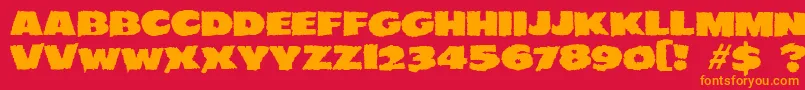 JMH EERIE Font – Orange Fonts on Red Background