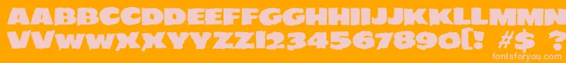 Weitere Informationen zur JMH EERIE-Schriftart JMH EERIE-Schriftart – Rosa Schriften auf orangefarbenem Hintergrund