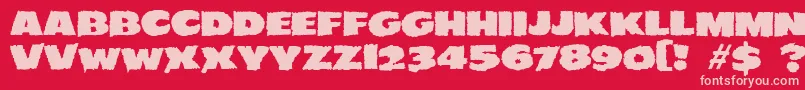 JMH EERIE Font – Pink Fonts on Red Background