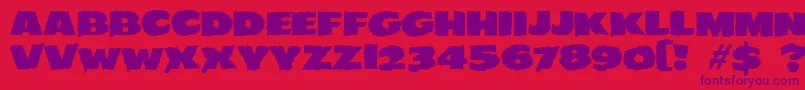 JMH EERIE Font – Purple Fonts on Red Background