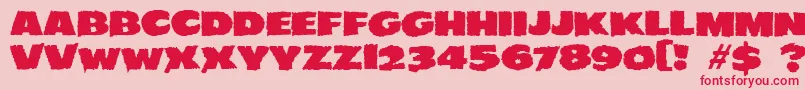 JMH EERIE Font – Red Fonts on Pink Background
