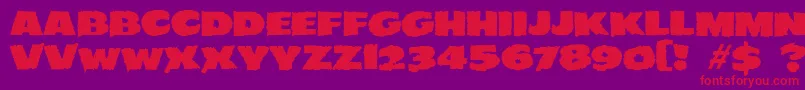 JMH EERIE Font – Red Fonts on Purple Background