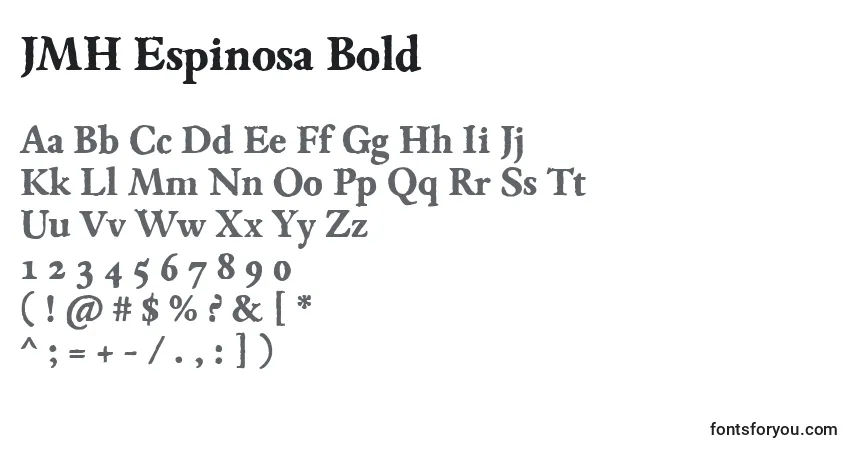 Schriftart JMH Espinosa Bold (130888) – Alphabet, Zahlen, spezielle Symbole