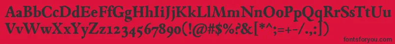 JMH Espinosa Bold Font – Black Fonts on Red Background