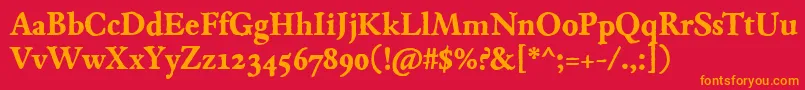 JMH Espinosa Bold Font – Orange Fonts on Red Background