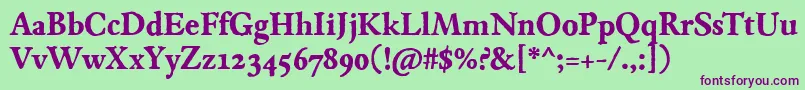 JMH Espinosa Bold Font – Purple Fonts on Green Background