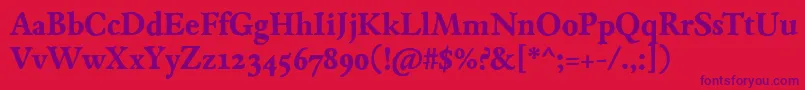 JMH Espinosa Bold Font – Purple Fonts on Red Background