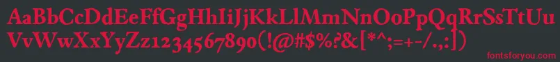 JMH Espinosa Bold Font – Red Fonts on Black Background