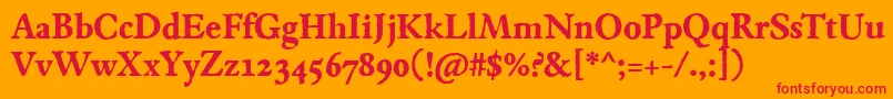 JMH Espinosa Bold Font – Red Fonts on Orange Background