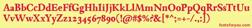 JMH Espinosa Bold Font – Red Fonts on Yellow Background
