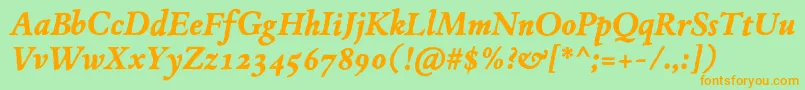 JMH Espinosa BoldItalic Font – Orange Fonts on Green Background