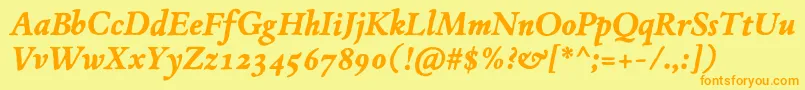 JMH Espinosa BoldItalic Font – Orange Fonts on Yellow Background