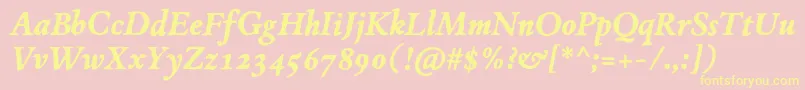 JMH Espinosa BoldItalic Font – Yellow Fonts on Pink Background