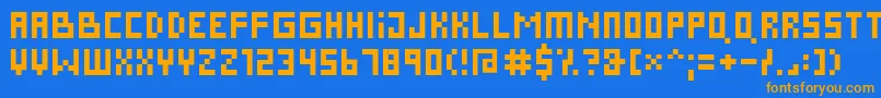 Pixies Font – Orange Fonts on Blue Background