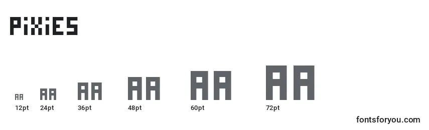 Pixies Font Sizes