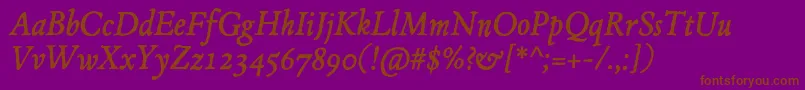 JMH Espinosa Italic Font – Brown Fonts on Purple Background