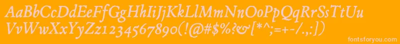 JMH Espinosa Italic Font – Pink Fonts on Orange Background