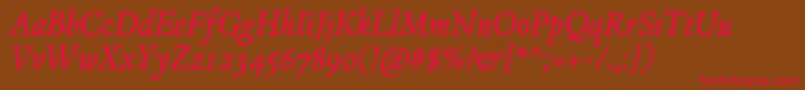 JMH Espinosa Italic Font – Red Fonts on Brown Background