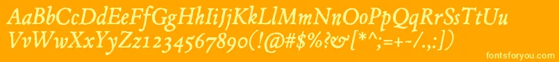 JMH Espinosa Italic Font – Yellow Fonts on Orange Background