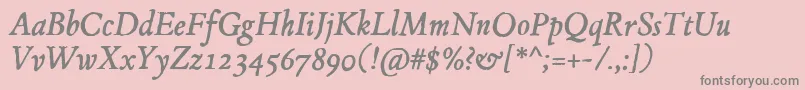 JMH Espinosa Italic Font – Gray Fonts on Pink Background