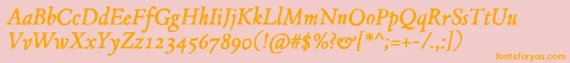 JMH Espinosa Italic Font – Orange Fonts on Pink Background