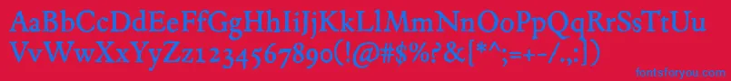 JMH Espinosa Regular Font – Blue Fonts on Red Background