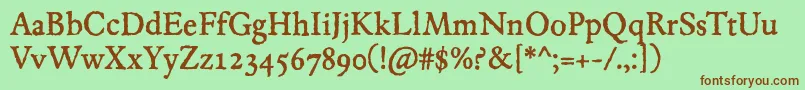 JMH Espinosa Regular Font – Brown Fonts on Green Background