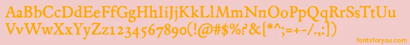 JMH Espinosa Regular Font – Orange Fonts on Pink Background