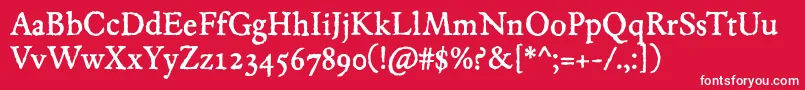 JMH Espinosa Regular Font – White Fonts on Red Background