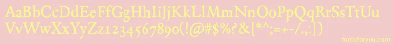 JMH Espinosa Regular Font – Yellow Fonts on Pink Background