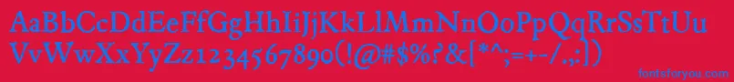 JMH Espinosa Regular Font – Blue Fonts on Red Background