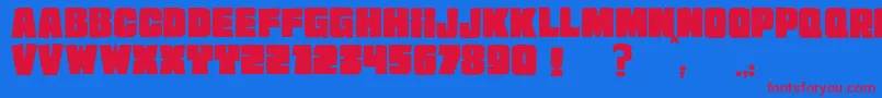 JMH EXTRA Font – Red Fonts on Blue Background