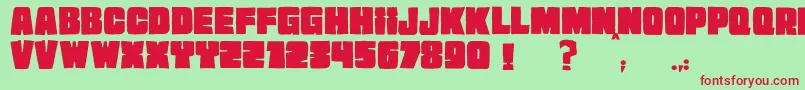 JMH EXTRA Font – Red Fonts on Green Background