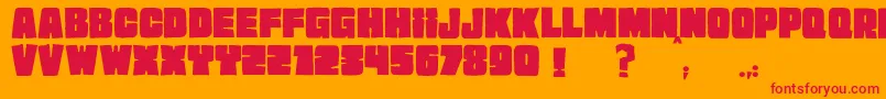 JMH EXTRA Font – Red Fonts on Orange Background