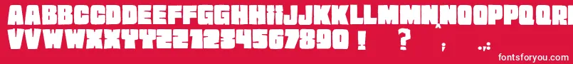 フォントJMH EXTRA – 赤い背景に白い文字