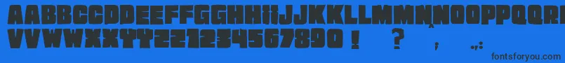 JMH EXTRA Font – Black Fonts on Blue Background