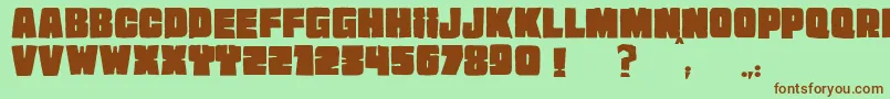 フォントJMH EXTRA – 緑の背景に茶色のフォント