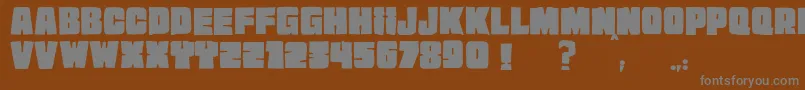 フォントJMH EXTRA – 茶色の背景に灰色の文字