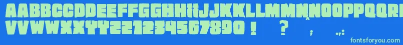 JMH EXTRA Font – Green Fonts on Blue Background