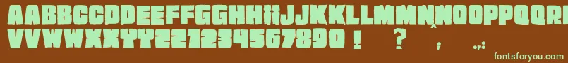 JMH EXTRA Font – Green Fonts on Brown Background