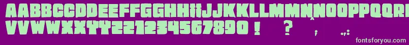 JMH EXTRA Font – Green Fonts on Purple Background