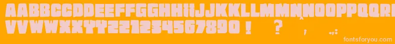 フォントJMH EXTRA – オレンジの背景にピンクのフォント