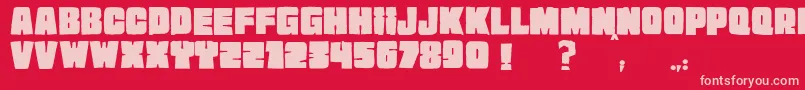 JMH EXTRA Font – Pink Fonts on Red Background